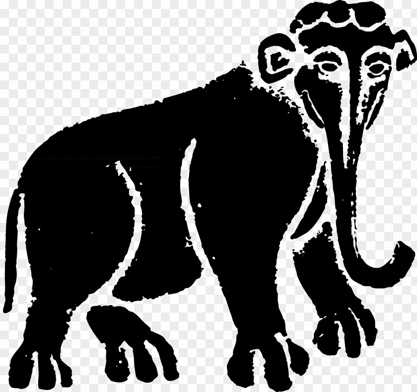 Elephant Thai Shading African Indian Black And White PNG