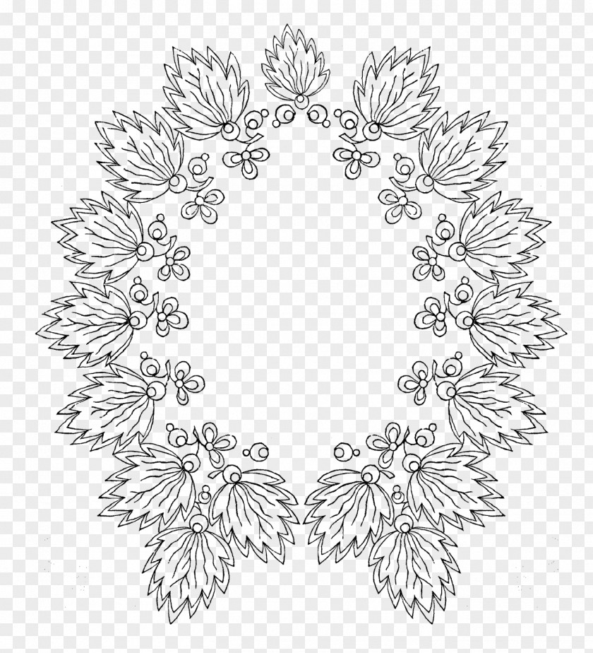 Flower Doily White Textile Line Art Body Jewellery PNG