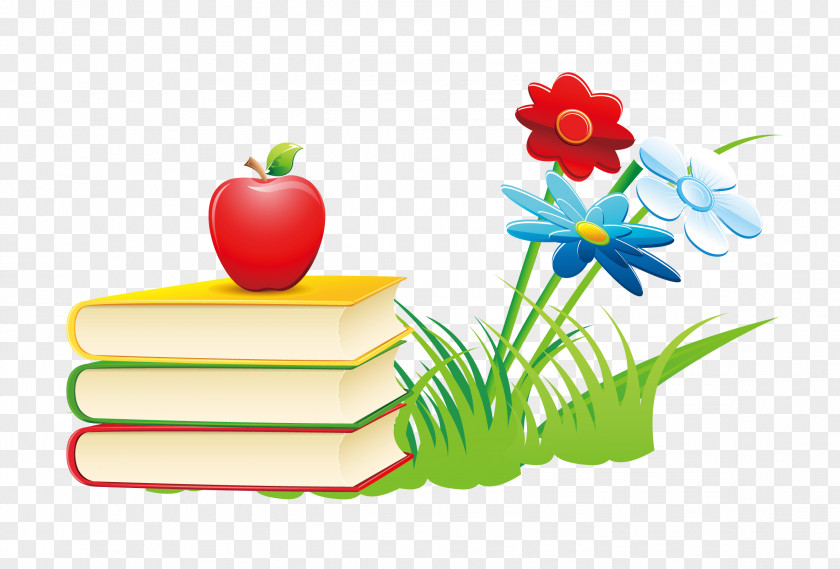 Books With Flowers Book Gratis PNG