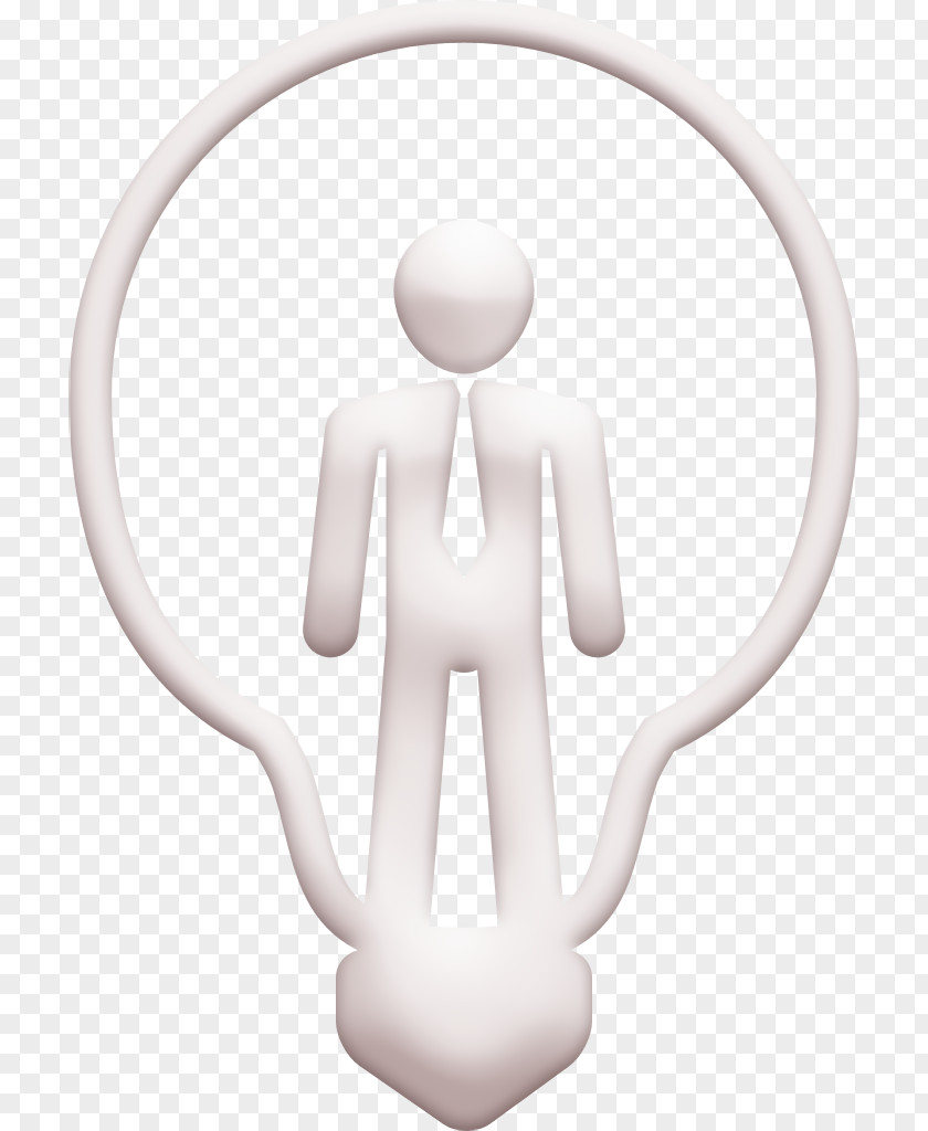 Businessman Standing Inside A Light Bulb Icon Business PNG