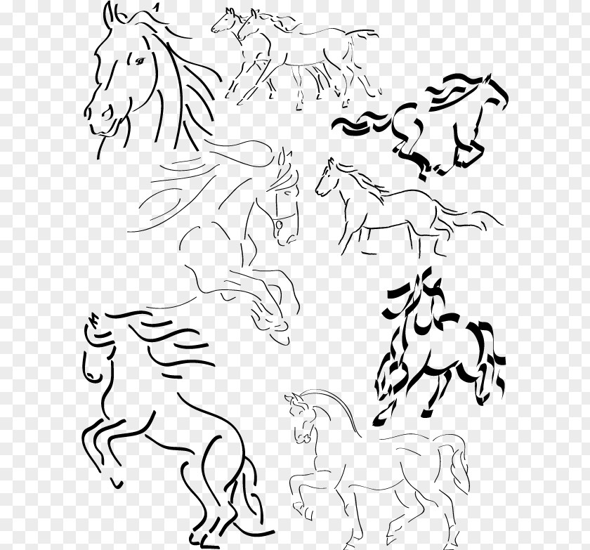 Horse Brush Illustrator Drawing PNG