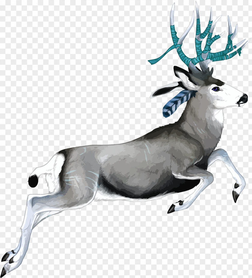 Vector Cartoon Deer Reindeer Antler PNG