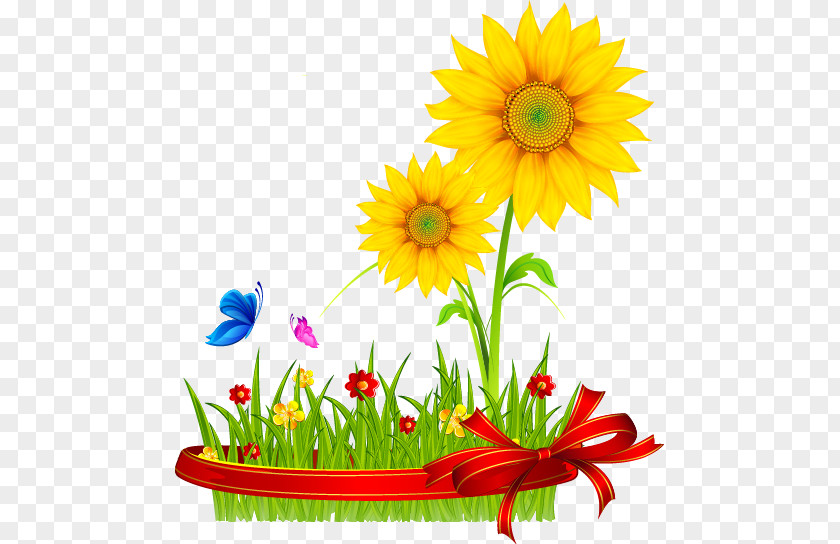 Cartoon Sunflower Fresh Spring Flowers Mothers Day Wish Quotation Telugu PNG