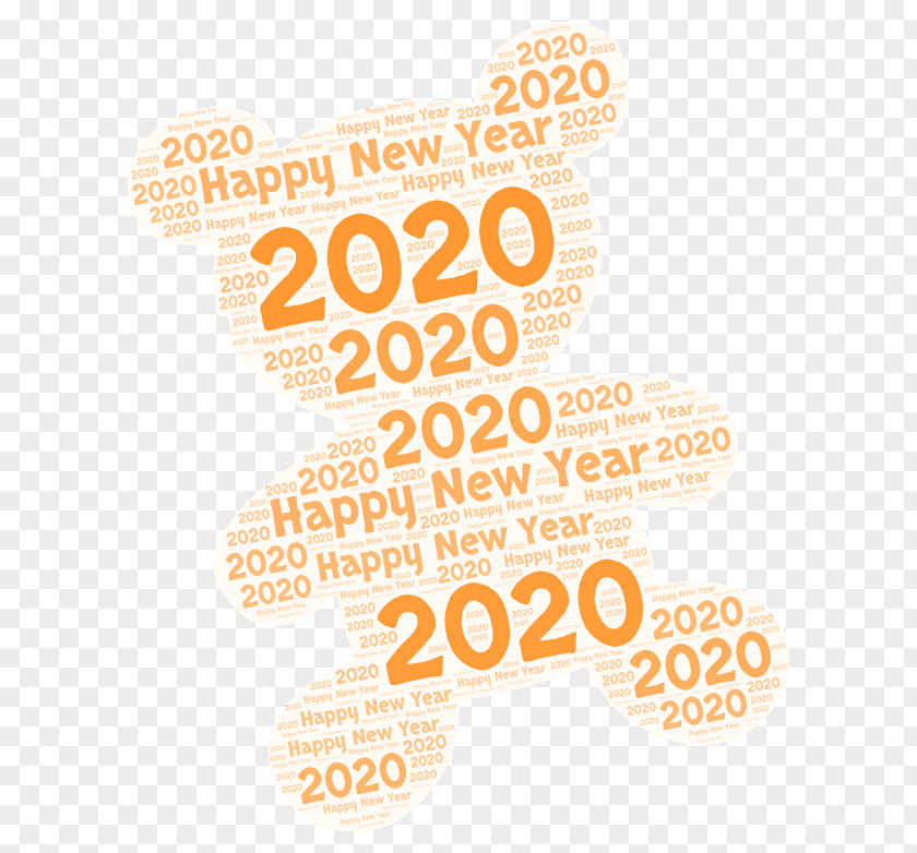 Text Brand Happy New Year Logo 2020 PNG