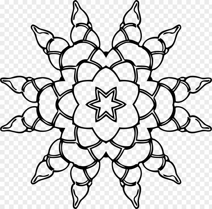 Geometric Flowers Clip Art PNG