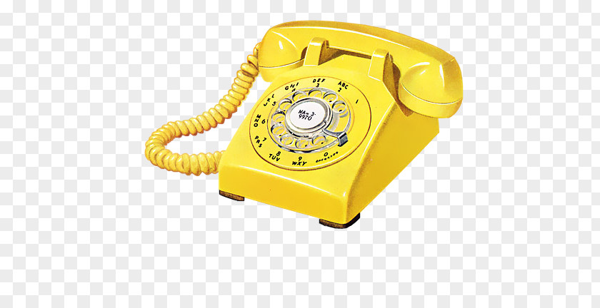 Yellow Phone Telecommunication Telephone PNG
