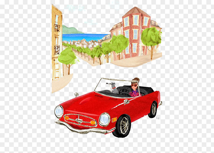 Drive To The Beach Illustrator Driving Illustration PNG