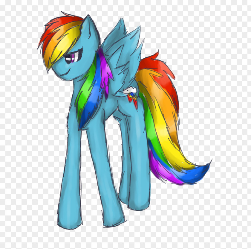 Rainbow Road Horse Cartoon Feather Tail PNG