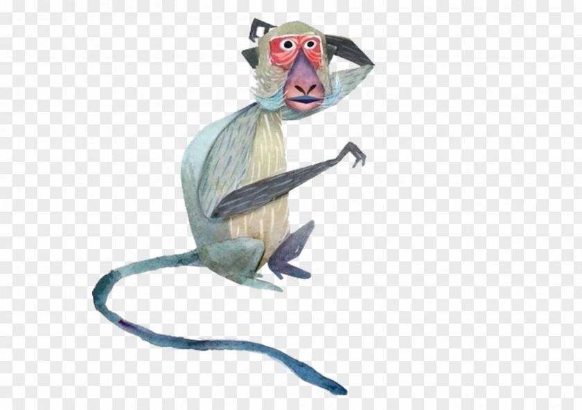 A Little Monkey Crab-eating Macaque Mandrill Primate Illustration PNG