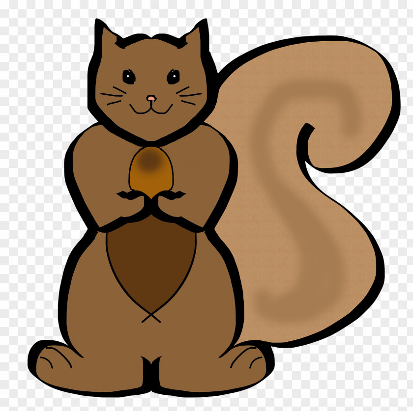 Brown Squirrel Whiskers Kitten Illustration PNG