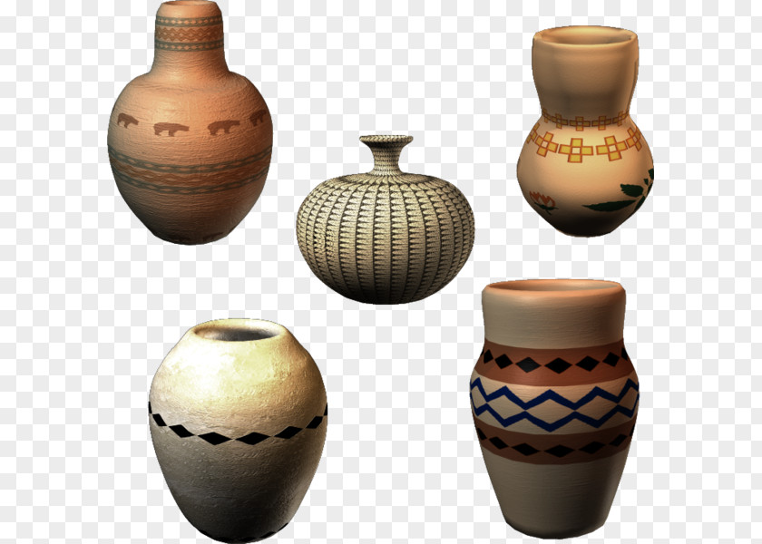 Assorted Ceramic Urn Pottery Vase Product PNG
