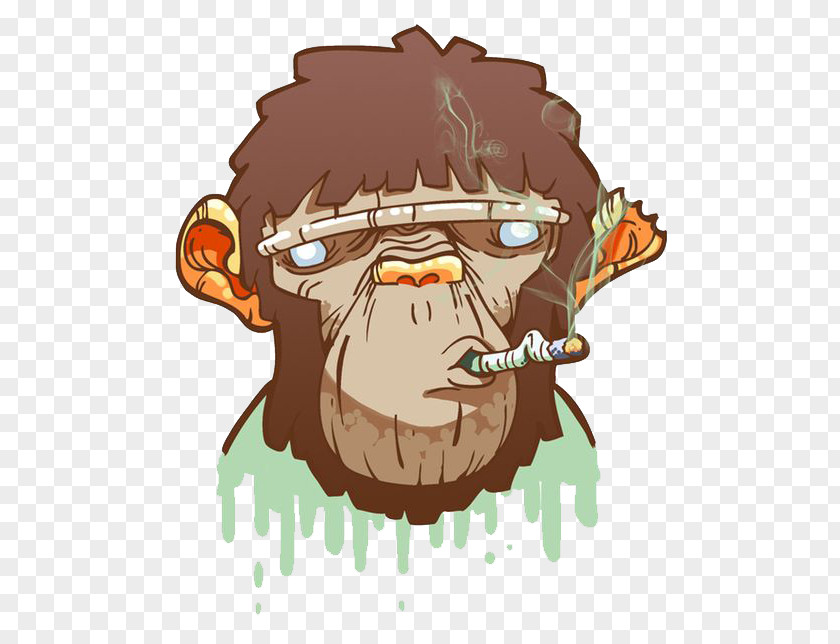 Smoking Orangutan Mod! A Very British Style Graffiti Monkey Illustration PNG