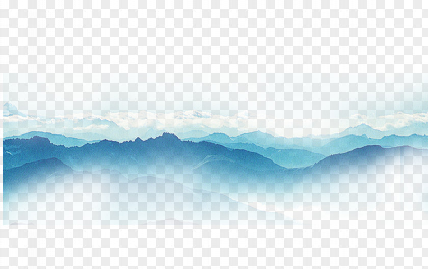 Wash Mountain Blue Sky Pattern PNG