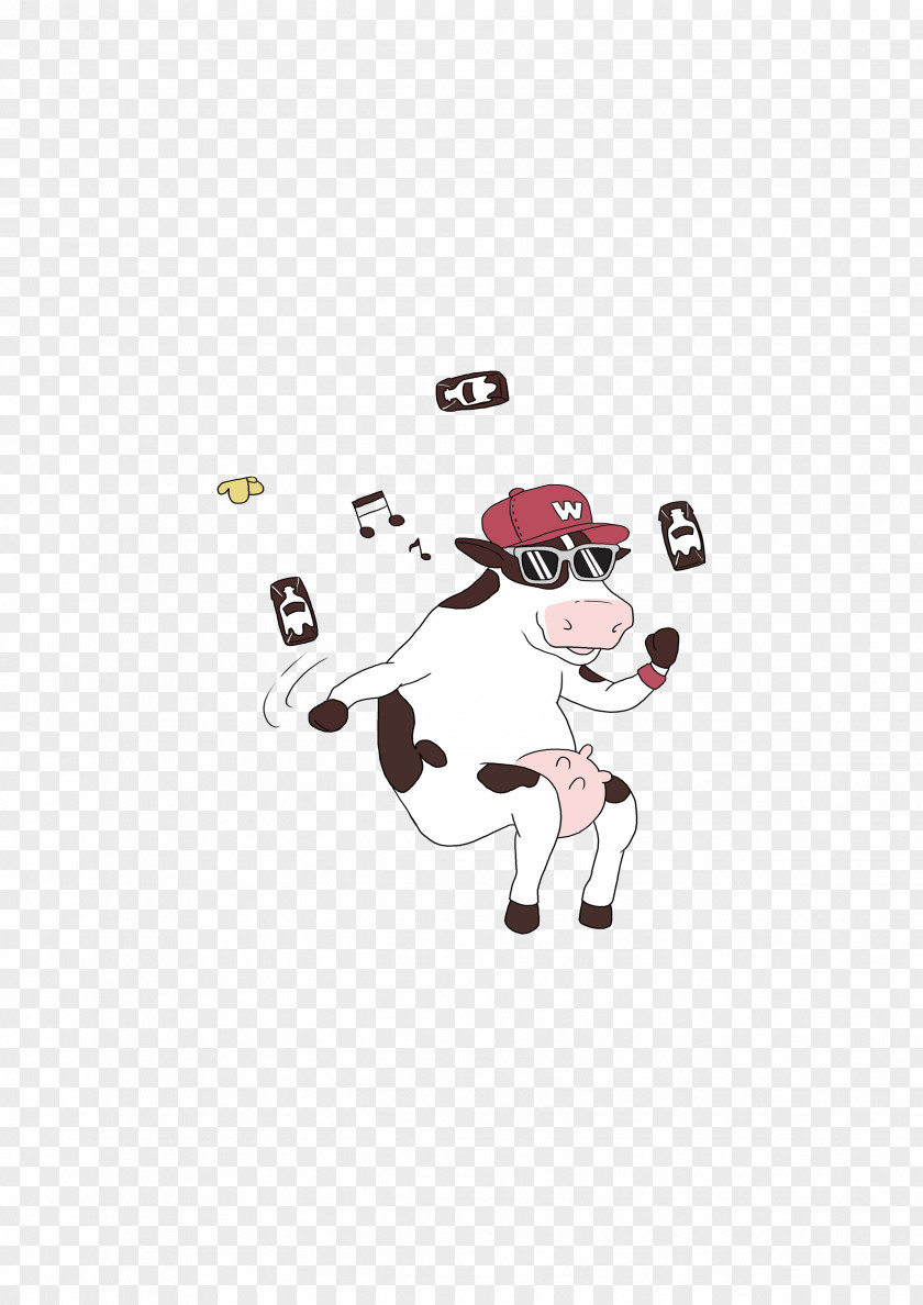 Cartoon Cow Dairy Cattle Milk Advertising PNG