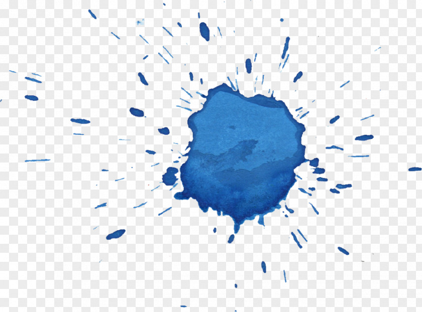 Splash Blue Watercolor Painting Drawing PNG