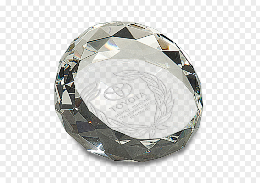 Award Crystal Paperweight Facet Engraving PNG