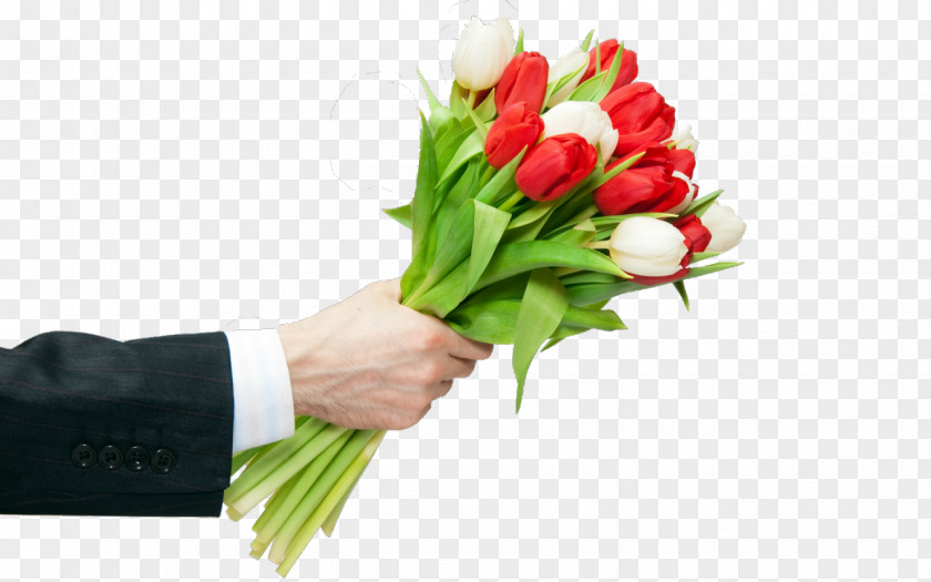 Flower Bouquet Cut Flowers Tulip Gift PNG