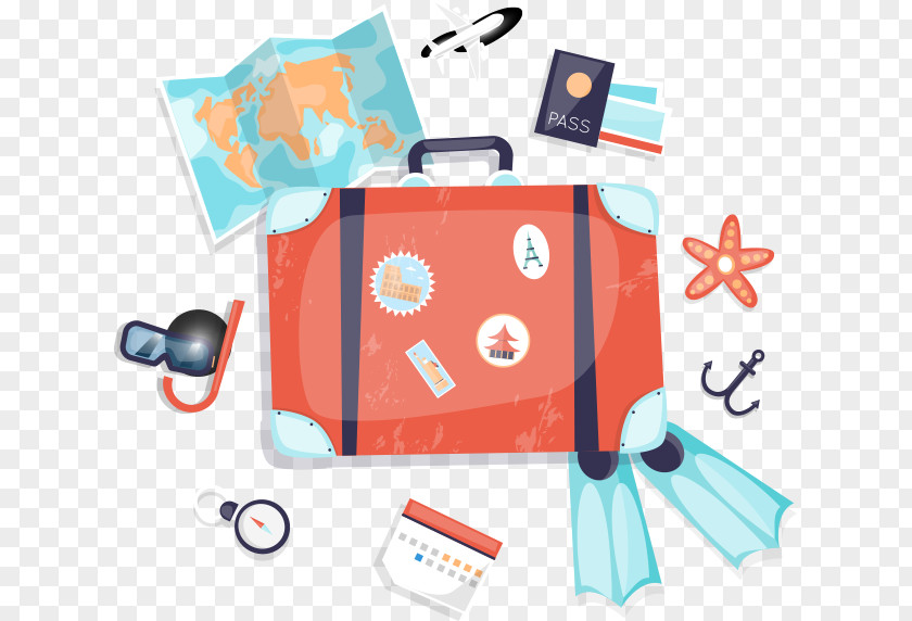 Cool A Summer Suitcase Travel Vacation PNG