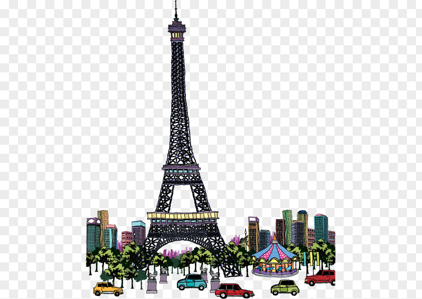 Vector Eiffel Tower In France Arc De Triomphe Architecture Building PNG