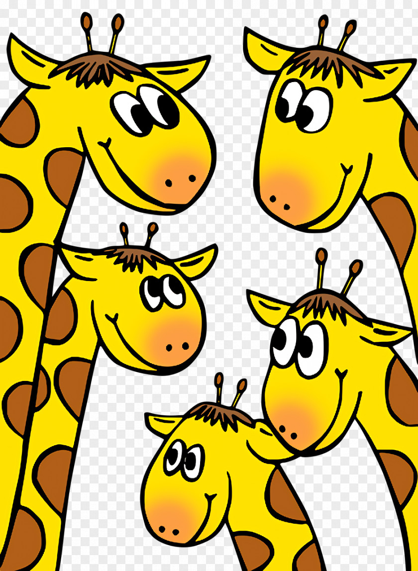 Giraffe Cartoon Animal Figurine Yellow Meter PNG