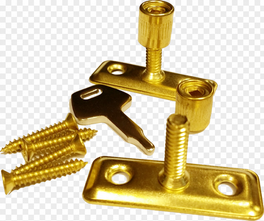 Brass Casement Window Lock Stay PNG