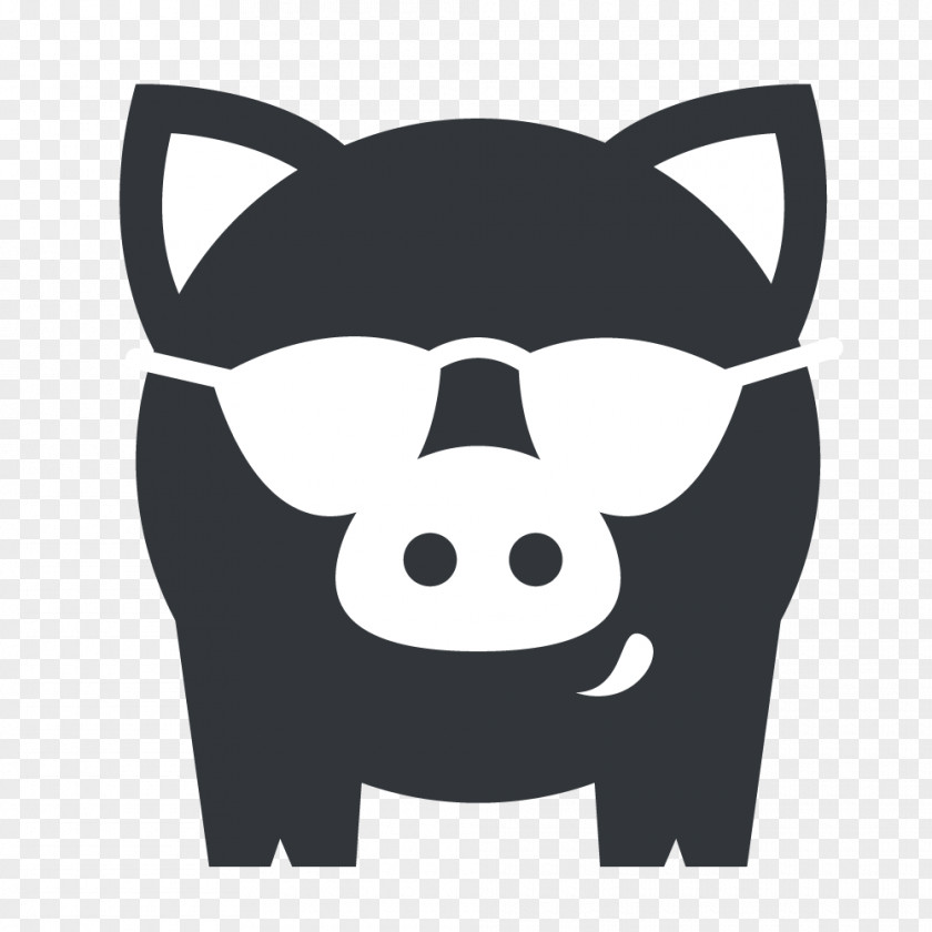 Cartoon Eyes Domestic Pig Decal Bumper Sticker PNG