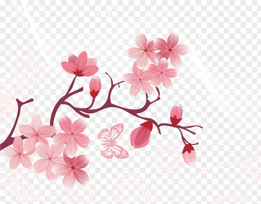 Cherry Blossom Pattern National Festival Euclidean Vector PNG