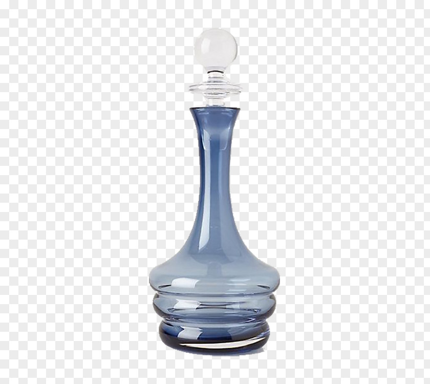 Blue Glass Bottle Decanter Table Carafe PNG