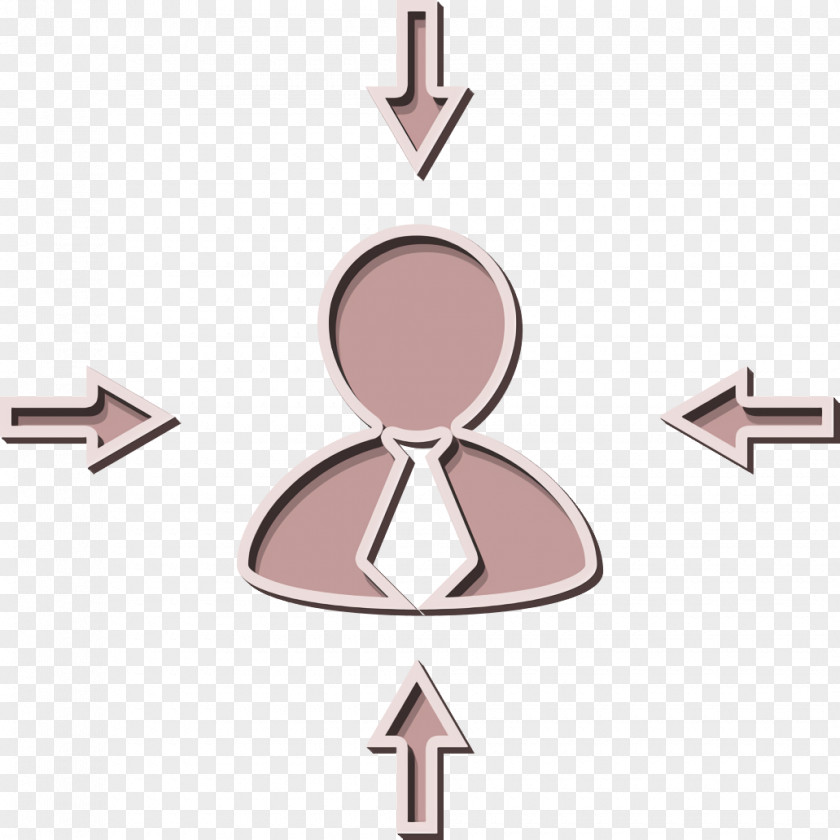 Businessman Icon Arrows In Different Directions Pointing To PNG
