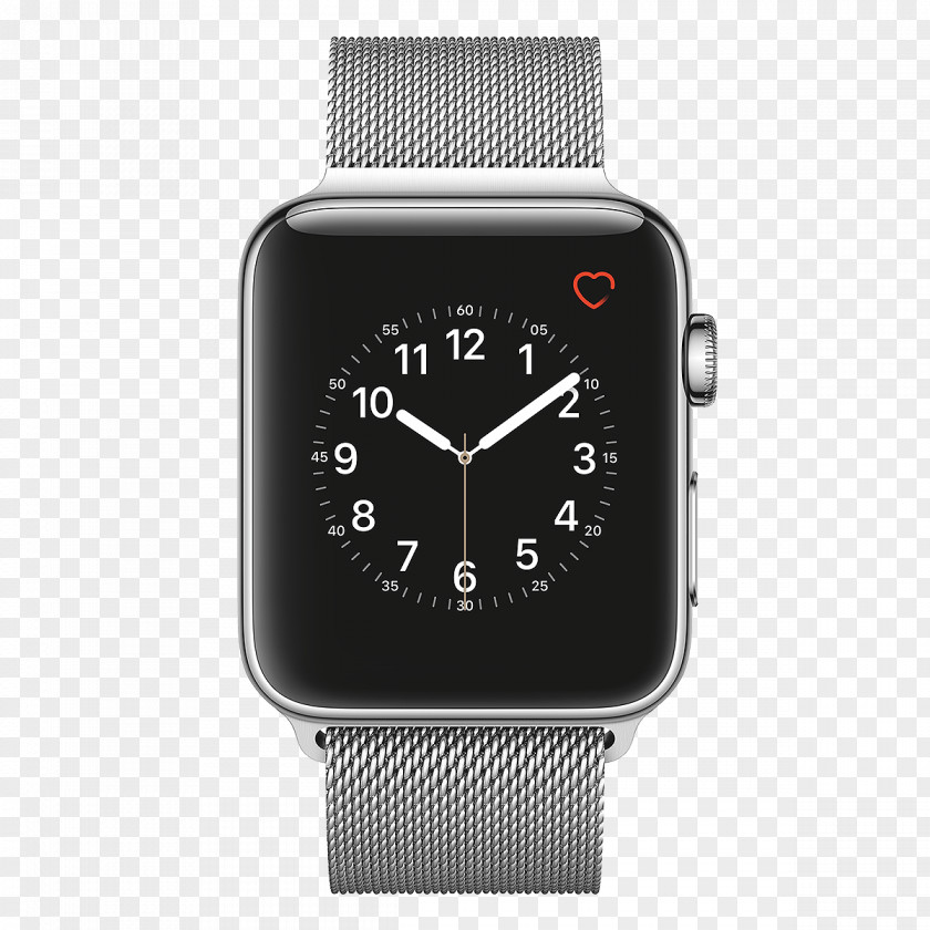 Milanese Loop Apple Watch Series 2 3 Silver Adult Band Smartwatch 1 PNG