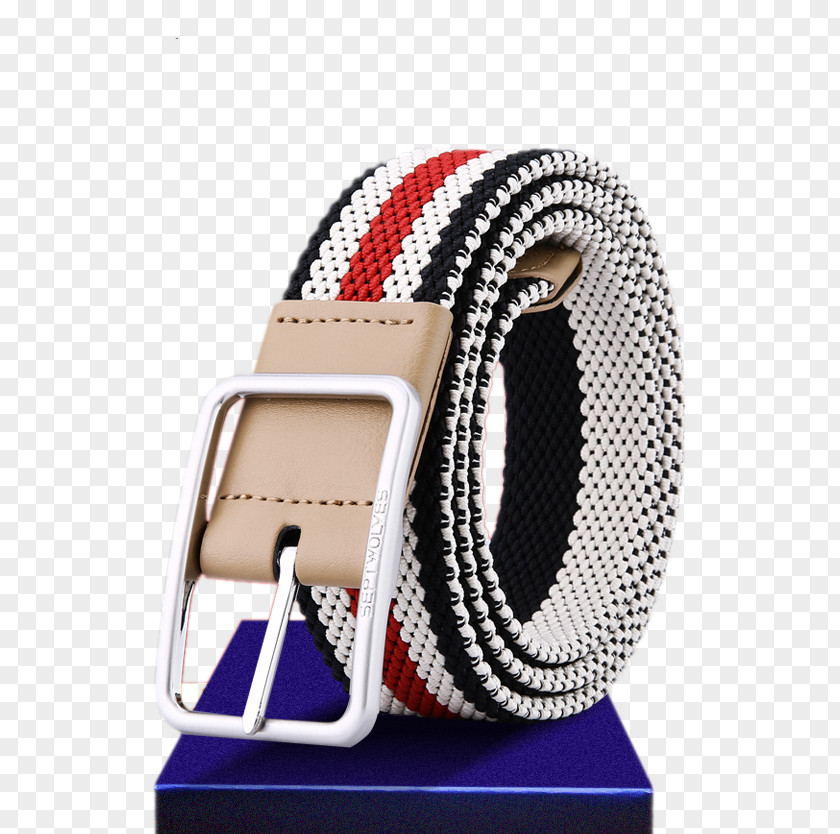 Men And Women Casual Belt Braided With Double-sided Buckle Gift PNG
