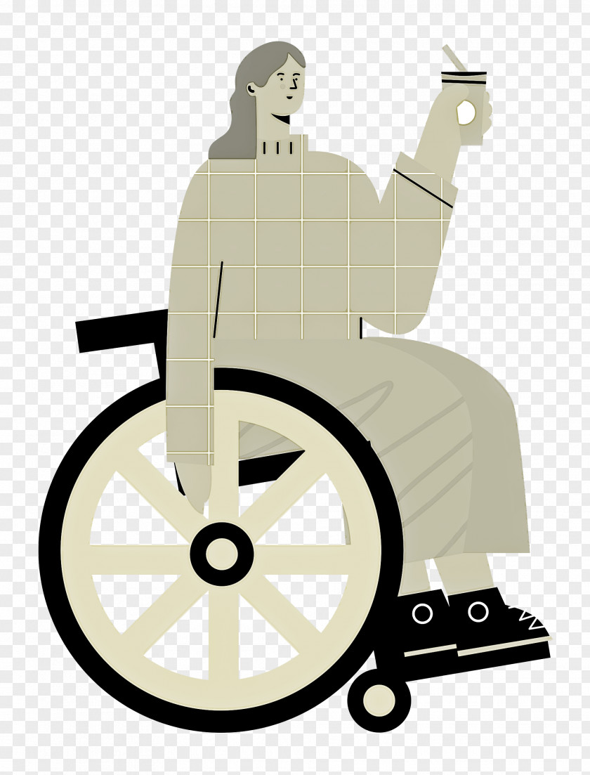 Sitting On Wheelchair Woman Lady PNG