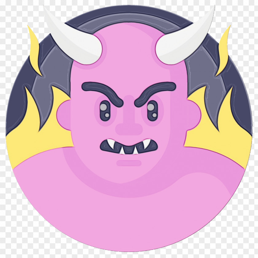 Face Cartoon Purple Head Pink PNG