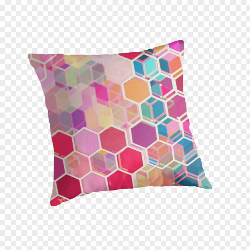 Honeycomb Pattern Throw Pillows Cushion Textile Purple Innovation PNG