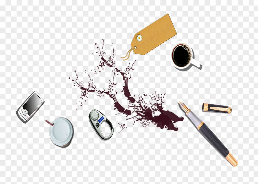 Office Supplies Pens Coffee Clip Art PNG