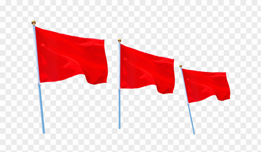 Red Flag Flying Decorative Material Hongqi PNG