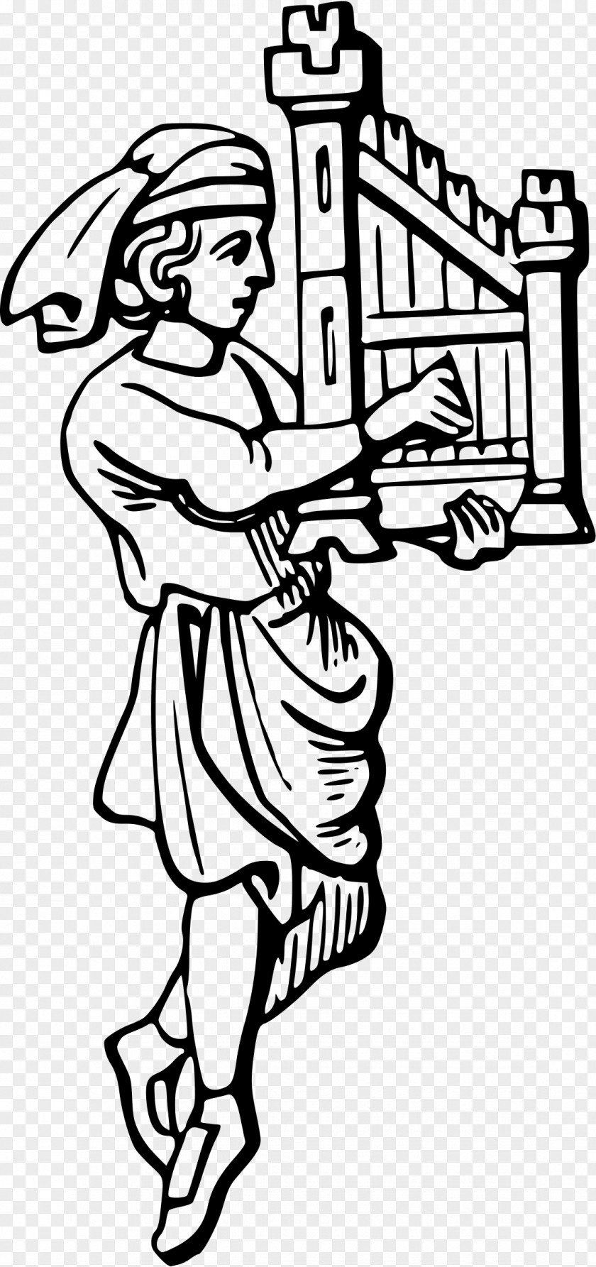Anglosaxon Dress Middle Ages Minstrel Drawing Clip Art PNG