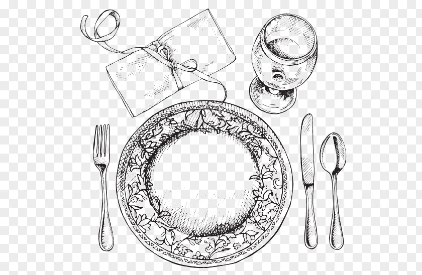 Fork Table Setting Cloth Napkins Plate PNG