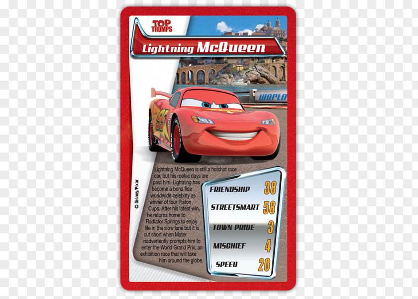 Car Top Trumps Lightning McQueen Winning Moves PNG