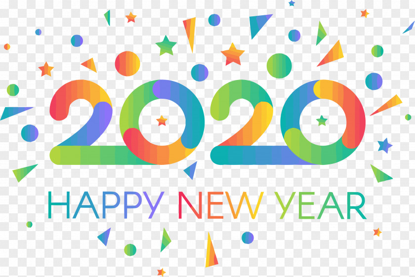 Text Colors Happy New Year 2020 PNG