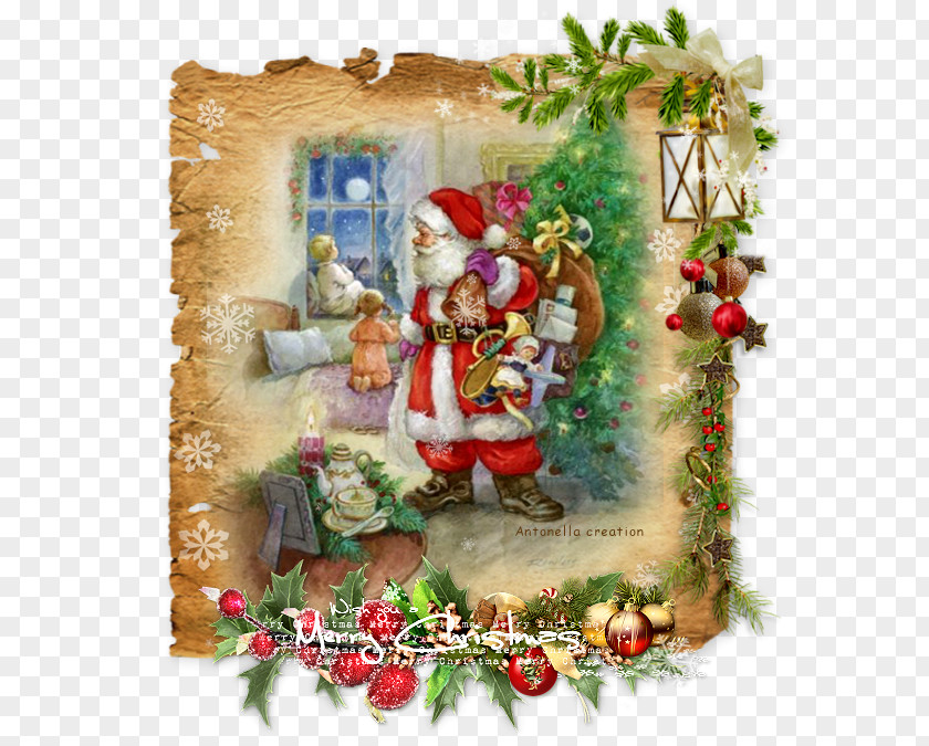 Christmas Ornament Woman Menu Parchment PNG