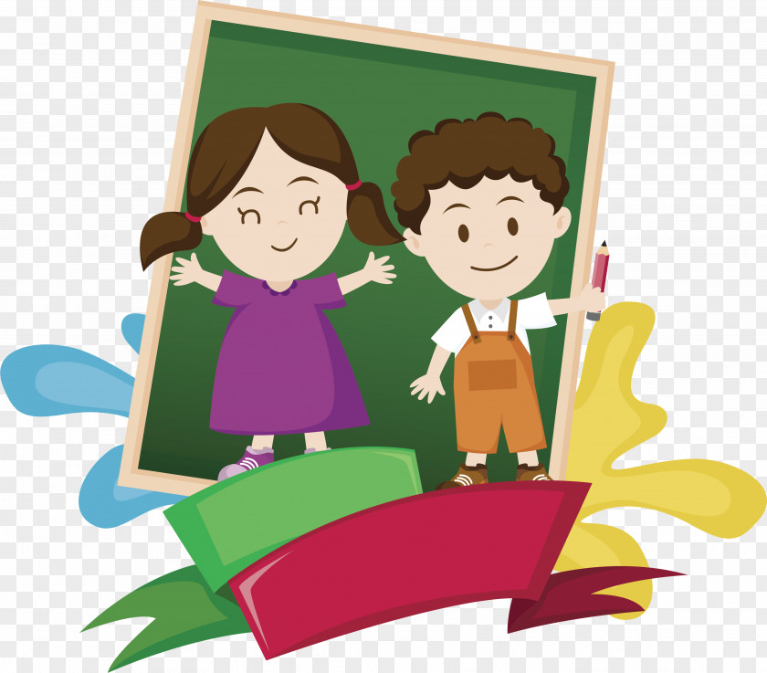 The Child With A Pencil Cartoon Drawing Illustration PNG