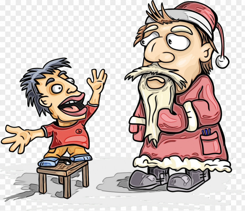 Cartoon Beard Christmas And New Year Background PNG