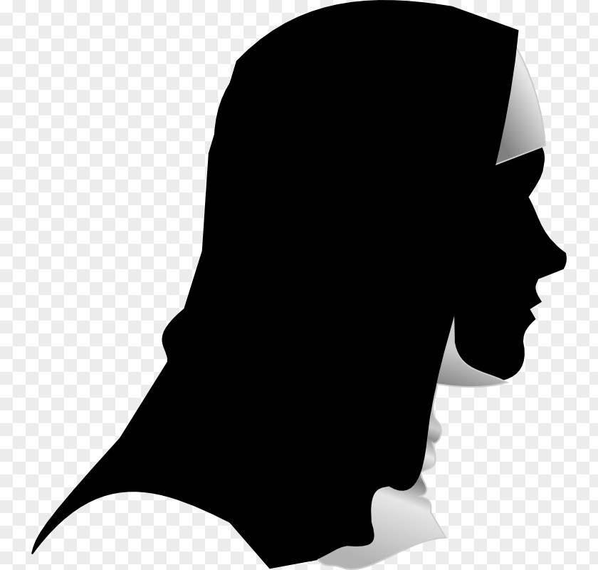 Female Profile Silhouette Nun Clip Art PNG