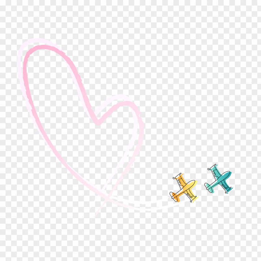 Heart-shaped Aircraft Airplane Heart PNG