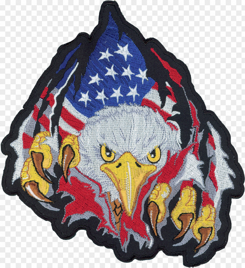 Tear Material Embroidered Patch Iron-on Motorcycle Embroidery Eagle PNG