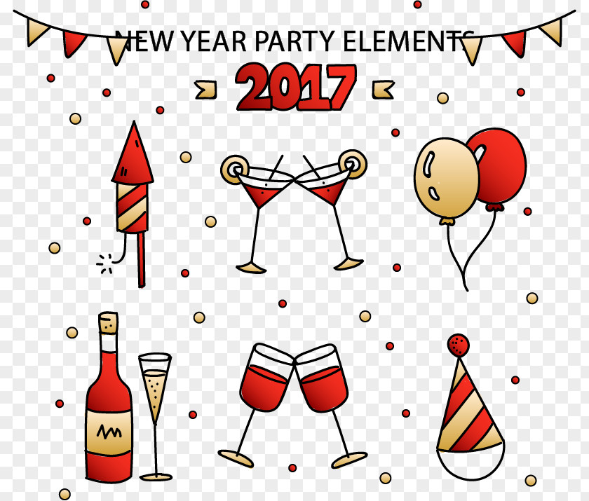 New Year's Party Element Year Euclidean Vector PNG