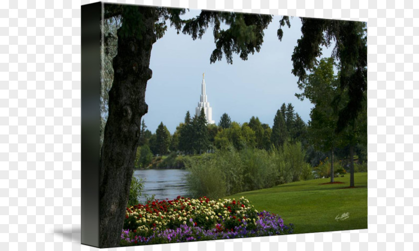 Park Idaho Falls Temple Botanical Garden Gallery Wrap Pond PNG