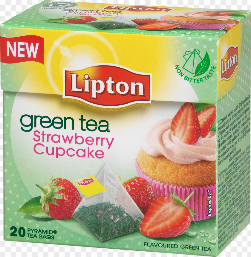 Green Tea Cupcake Lipton Bag Strawberry PNG