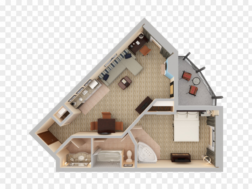 House Hilton Sedona Resort At Bell Rock Hot Tub 3D Floor Plan PNG